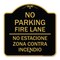 Signmission No Estacione Zona Contra Incendio, Black & Gold Aluminum Architectural Sign, 18" H, BG-1818-23848 A-DES-BG-1818-23848 - alternate 1